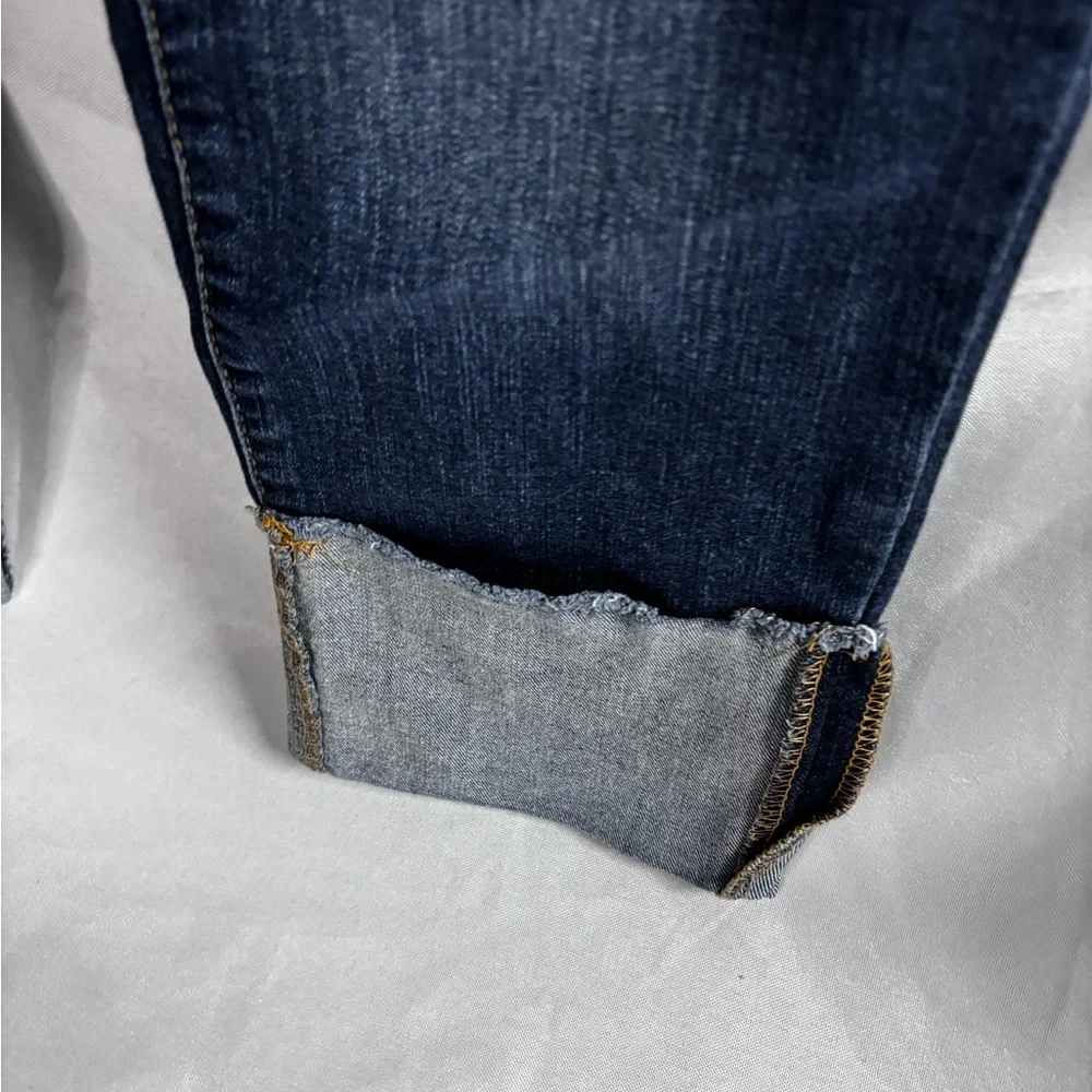 1822 Denim Dark Blue Distressed Ankle Jeans - Picture 2 of 6